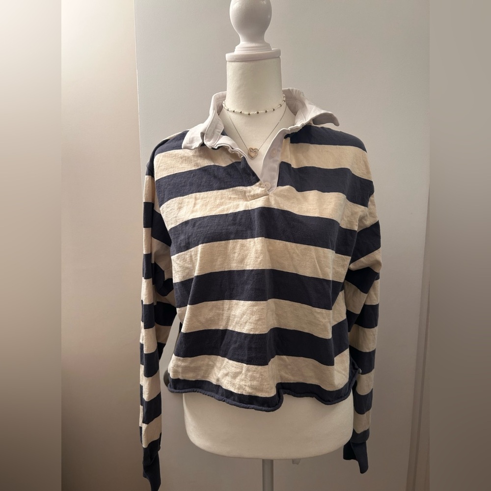 🌹5 for $50🌹 Striped Long Sleeve Rugby Shirt